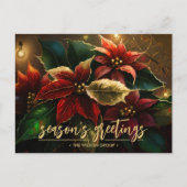 Elegante Poinsettias Zakelijke vakantie dank u Feestdagenkaart (Voorkant)