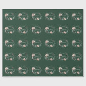 Elegante Pointsetta en Berry Wreath Naam Cadeaupapier (Vlak)