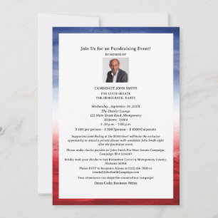 Elegante politieke fundraising-evenement kaart