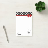 Elegante polka dots grillig grappig kat monogram post-it® notes (Kantoor)