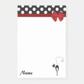 Elegante polka dots grillig grappig kat monogram post-it® notes (Voorkant)