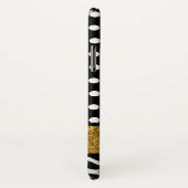 Elegante Polka Dots Zebra Patroon monogram Case-Mate iPhone Case (Achterkant / rechts)