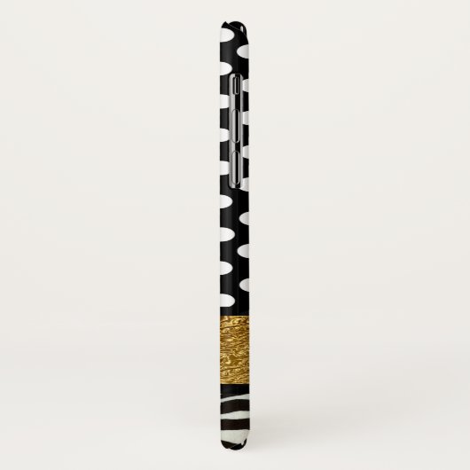 Elegante Polka Dots Zebra Patroon monogram Case-Mate iPhone Case (Achterkant/links)