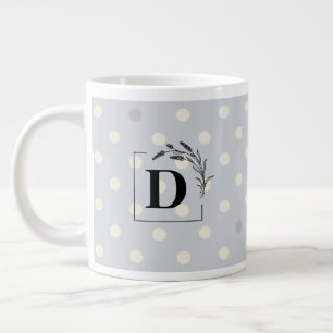 Elegante polka stippen monogram mok – aanpasbare c