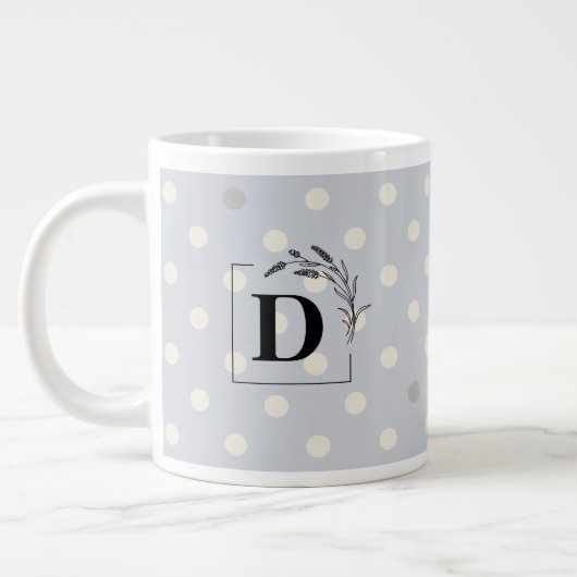 Elegante polka stippen monogram mok – aanpasbare c (Links)