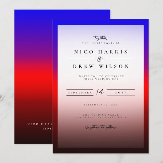 Elegante Polyamory Pride bruiloft Kaart (Voorkant / Achterkant)