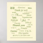 Elegante polyglot "dank u" expressie typografie poster (Voorkant)