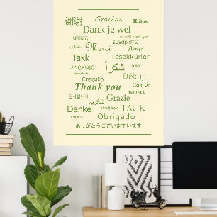 Elegante polyglot "Dank u" uitdrukking minimalisti Poster