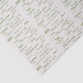 Elegante Polyglot "Thank You" Green op Seashell Tissuepapier (Detail)