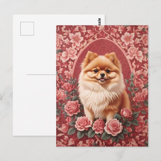 Elegante Pommerse hond William Morris geïnspireerd Briefkaart (Voorkant / Achterkant)