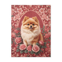 Elegante Pommerse hond William Morris geïnspireerd