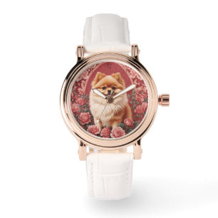 Elegante Pommerse hond William Morris geïnspireerd Horloge