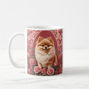 Elegante Pommerse hond William Morris geïnspireerd Koffiemok