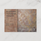 Elegante Pompeii Damask Shimmer rood en goud Visitekaartje (Achterkant)