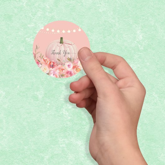 Elegante Pompoen Bedankt Ronde Sticker