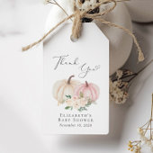 Elegante pompoen bloemenbaby meisje douche cadeaulabel