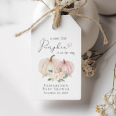 Elegante pompoen bloemenbaby meisje douche cadeaulabel