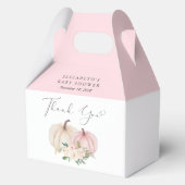 Elegante pompoen bloemenbaby meisje douche dank u bedankdoosjes (Voorkant)