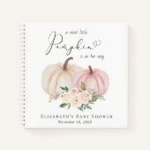 Elegante pompoen bloemenbaby meisje douche gastenb notitieboek (Voorkant)