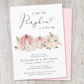 Elegante pompoen bloemenbaby meisje douche kaart