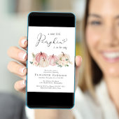 Elegante pompoen bloemenbaby meisje douche kaart