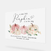 Elegante pompoen bloemenbaby meisje douche welkom acryl bord (Hoek)