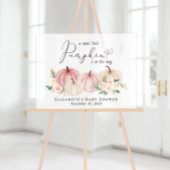 Elegante pompoen bloemenbaby meisje douche welkom acryl bord