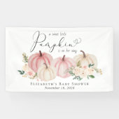 Elegante pompoen bloemenbaby meisje douche welkom spandoek (Horizontaal)