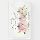 Elegante pompoen bloemenbaby meisje douche welkom spandoek (Verticaal)