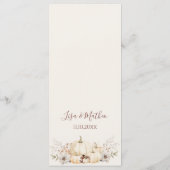 Elegante Pompoen Bloemige Bruiloft Menu (Achterkant)