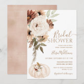 Elegante pompoen Boho bruids douche uitnodiging (Voorkant / Achterkant)