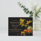 Elegante pompoen botanische Thanksgiving lunch Briefkaart (Staand voorkant)