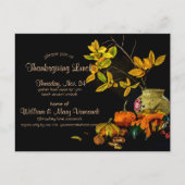 Elegante pompoen botanische Thanksgiving lunch Briefkaart (Voorkant)