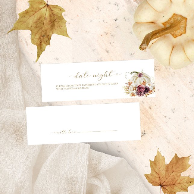 Elegante Pompoen Bruiloft Date Night Kaart (Creator heeft geüpload)