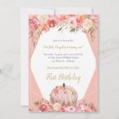 Elegante pompoen eerste verjaardag Roos Gold Kaart (Voorkant)