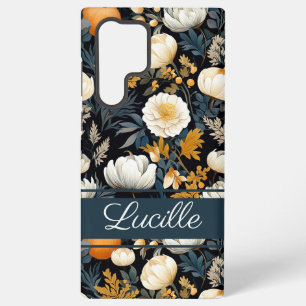 Elegante pompoen en bloemen herfstpatroon samsung galaxy hoesje
