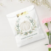 Elegante pompoen Eucalyptus groen Neutrale douche Bedankzakje (Gezegeld)