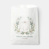 Elegante pompoen Eucalyptus groen Neutrale douche Bedankzakje (Voorkant)