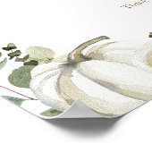 Elegante Pompoen Groene Herfst Bruiloftsprogramma Poster (Hoek)