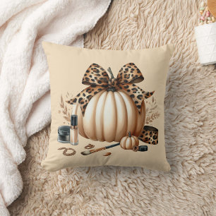 Elegante pompoen grote print luipaard stropdas kussen