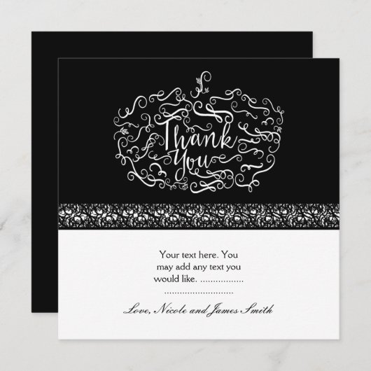 Elegante pompoen Halloween Herfst dank je kaart (Voorkant / Achterkant)