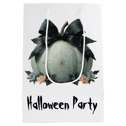 Elegante pompoen Halloween Party Design Medium Cadeauzakje (Achterkant)