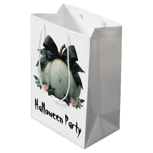 Elegante pompoen Halloween Party Design Medium Cadeauzakje (Achterkant Gekanteld)