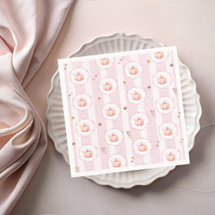Elegante Pompoen Herfst Bloem Meisje Baby Shower Servet