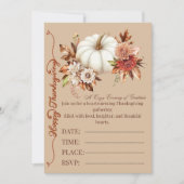 Elegante Pompoen Herfst Bloemige Uitnodiging (Voorkant)