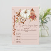 Elegante Pompoen Herfst Bloemige Uitnodiging (Staand voorkant)