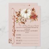 Elegante Pompoen Herfst Bloemige Uitnodiging (Voorkant / Achterkant)