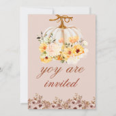 Elegante Pompoen Herfst Bloemige Uitnodiging (Achterkant)