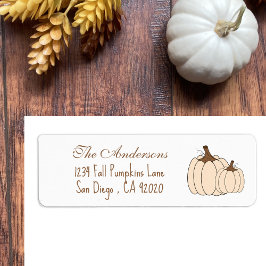 Elegante Pompoen Herfst Retouradreslabels Etiket