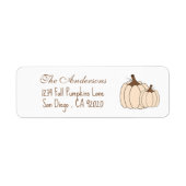 Elegante Pompoen Herfst Retouradreslabels Etiket (Voorkant)